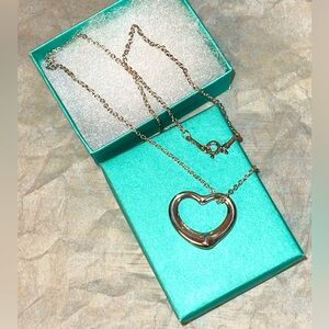 🩵 Tiffany & Co. x Elsa Peretti Open Heart Pendant Necklace